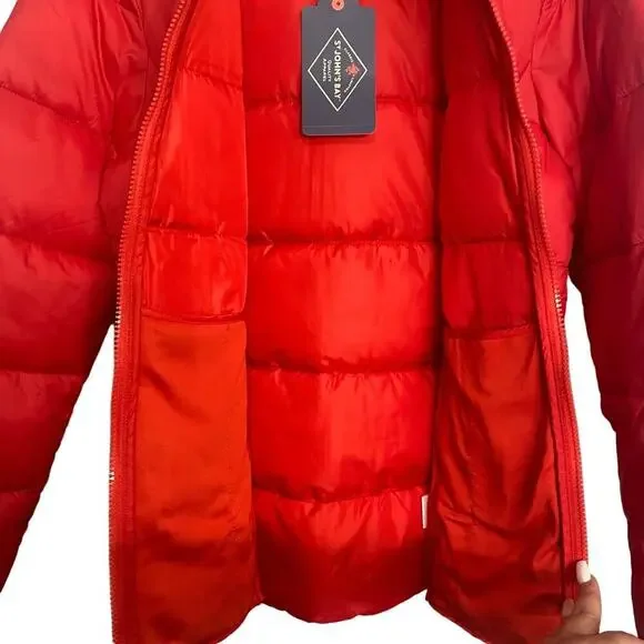 NWT Red Puffer Coat Jacket Removable Hood Size SMALL - Picture 8 of 16